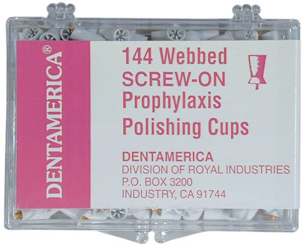 Coffret De 144 Cups De Polissage Dentaire DentAmerica 401 (Prophy Cups) - Moyen, Doux, Blanc - Neuf